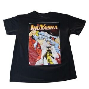 InuYasha Shirt Mens Medium Black Anime Viz Media Graphic Tee 2000s Sesshomaru